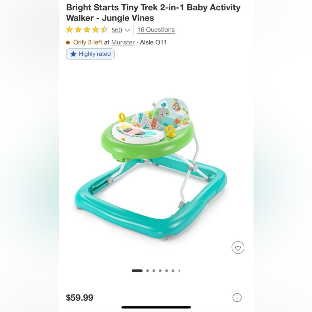 EUC- like new! Colorful Baby Walker with Jungle Theme